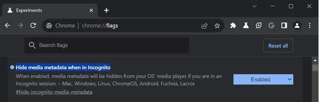 谷歌浏览器无痕模式支持隐藏媒体数据2